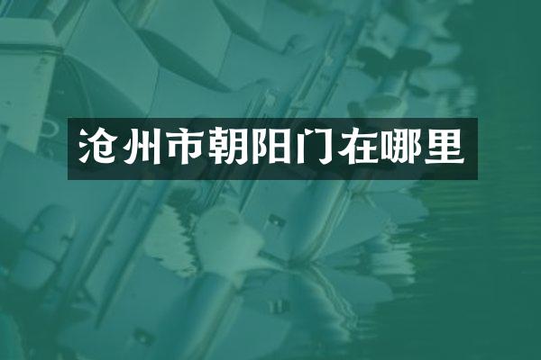 沧州市朝阳门在哪里