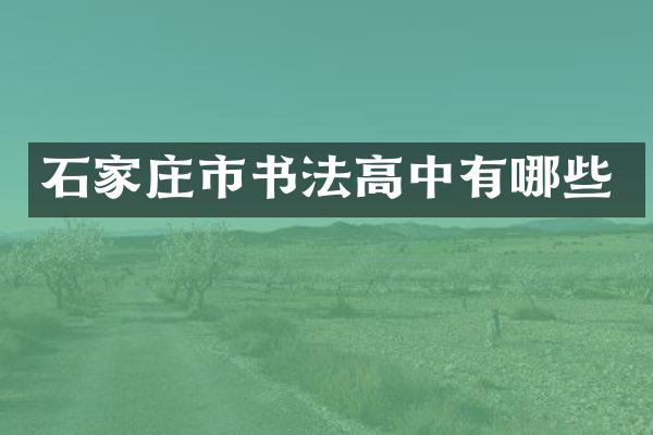 石家庄市书法高中有哪些