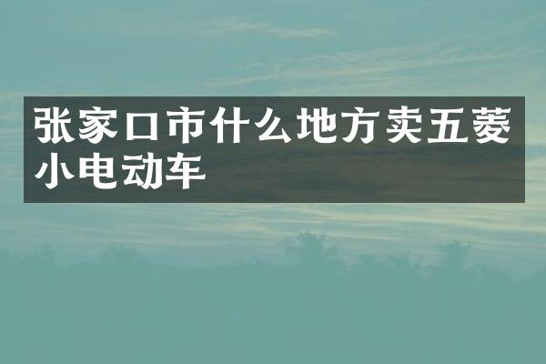 张家口市什么地方卖五菱小电动车