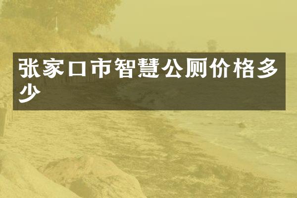 张家口市智慧公厕价格多少