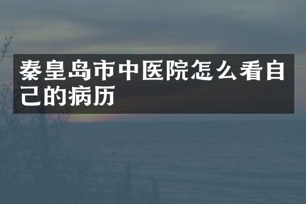秦皇岛市中医院怎么看自己的病历