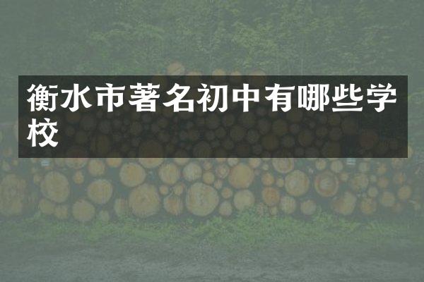衡水市著名初中有哪些学校