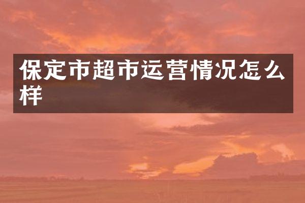 保定市超市运营情况怎么样