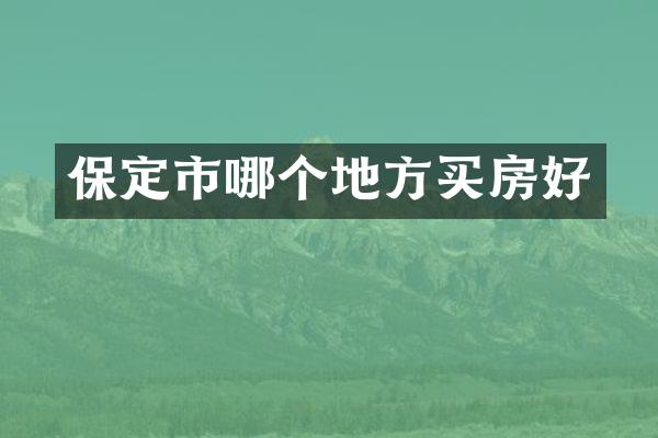 保定市哪个地方买房好