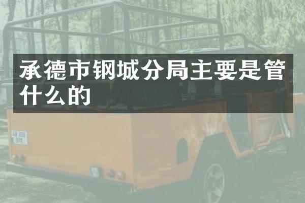 承德市钢城分局主要是管什么的