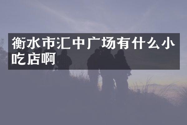 衡水市汇中广场有什么小吃店啊