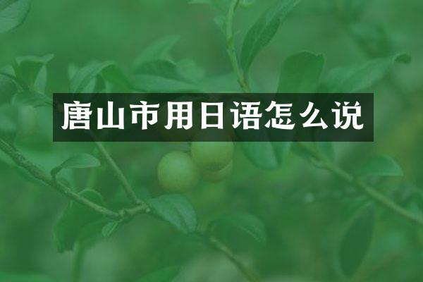 唐山市用日语怎么说