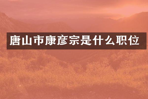 唐山市康彦宗是什么职位