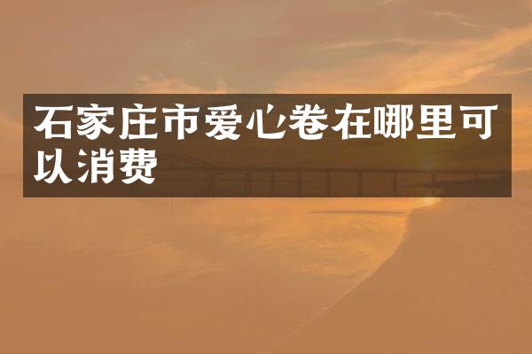 石家庄市爱心卷在哪里可以消费
