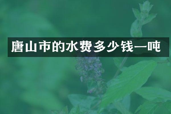 唐山市的水费多少钱一吨