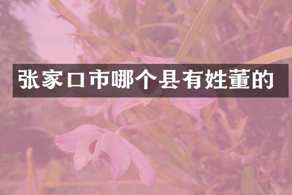 张家口市哪个县有姓董的