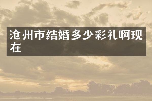 沧州市结婚多少彩礼啊现在