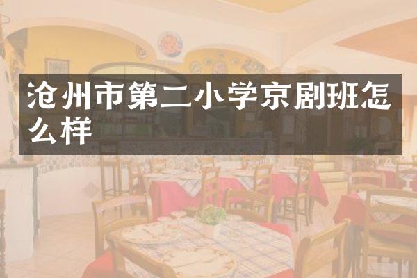 沧州市第二小学京剧班怎么样
