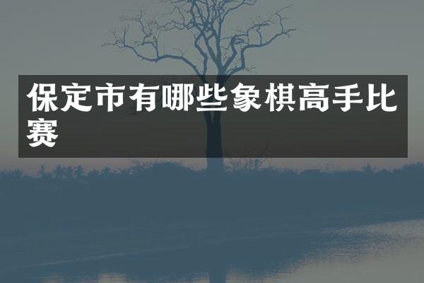 保定市有哪些象棋高手比赛