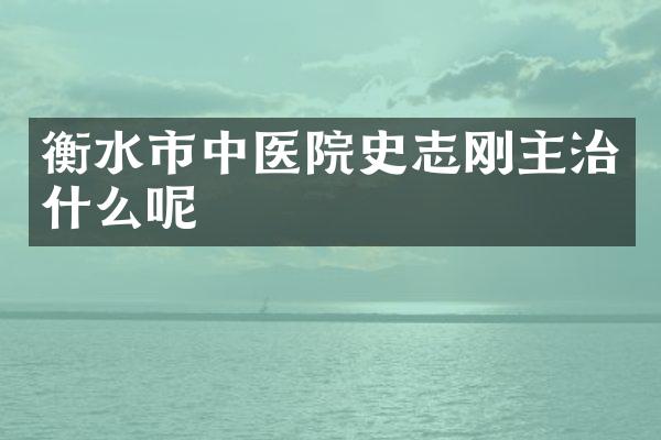 衡水市中医院史志刚主治什么呢