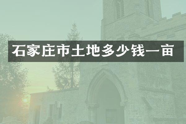 石家庄市土地多少钱一亩