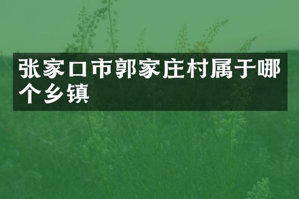 张家口市郭家庄村属于哪个乡镇