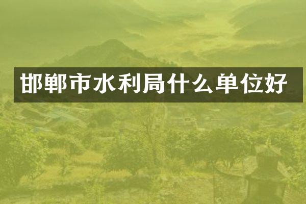 邯郸市水利局什么单位好