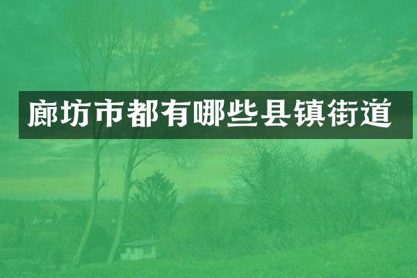 廊坊市都有哪些县镇街道