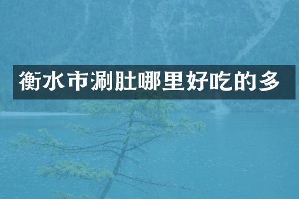 衡水市涮肚哪里好吃的多