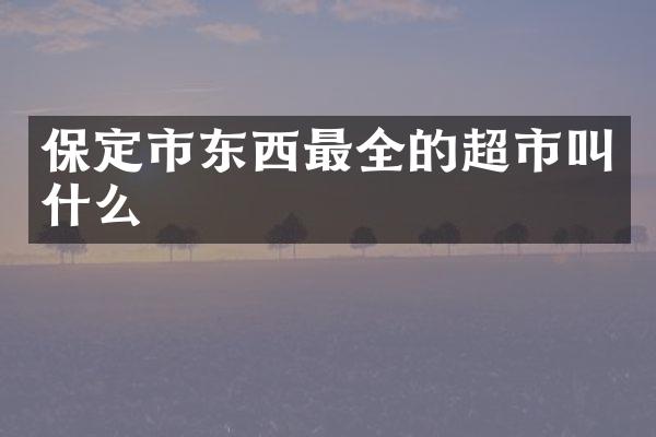 保定市东西最全的超市叫什么