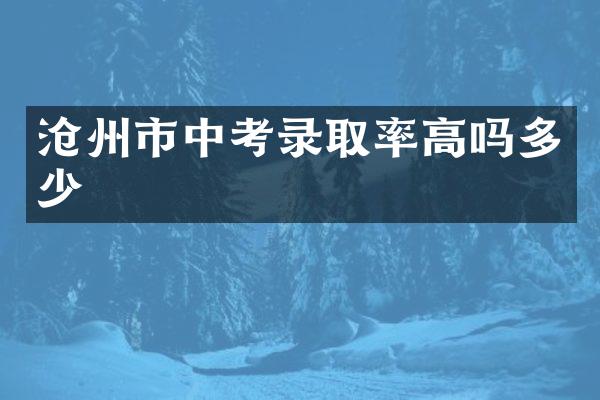 沧州市中考录取率高吗多少