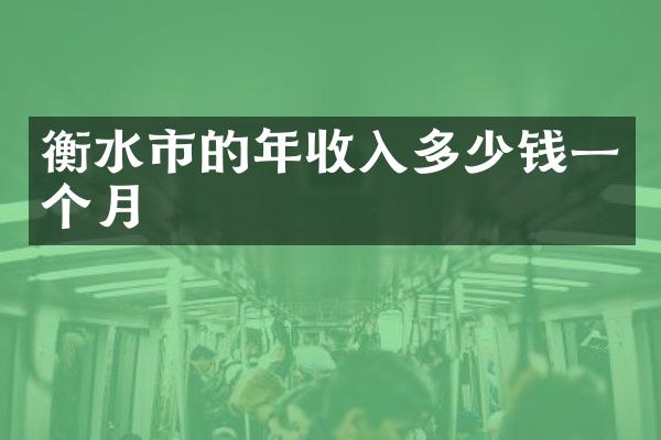 衡水市的年收入多少钱一个月