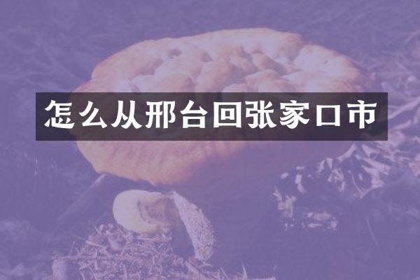 怎么从邢台回张家口市