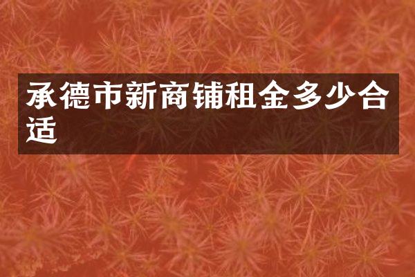 承德市新商铺租金多少合适