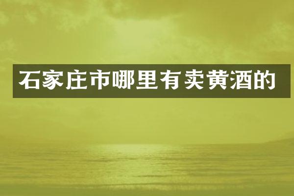 石家庄市哪里有卖黄酒的