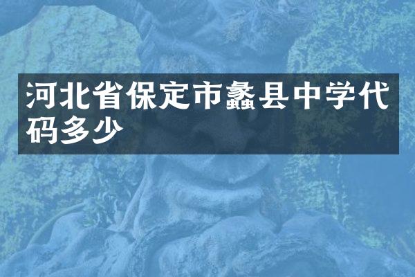 河北省保定市蠡县中学代码多少