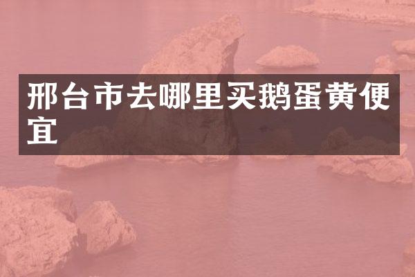 邢台市去哪里买鹅蛋黄便宜