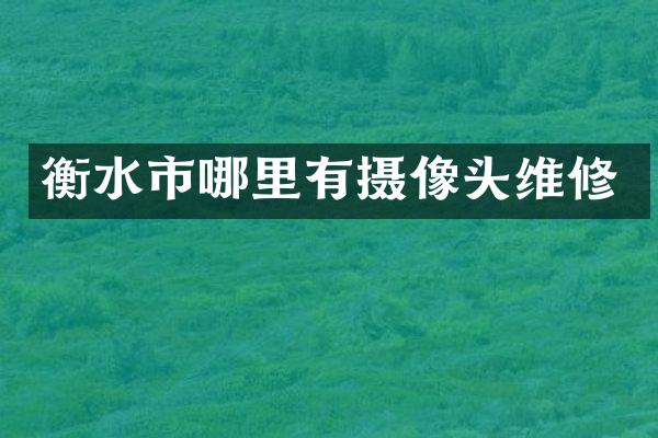 衡水市哪里有摄像头维修