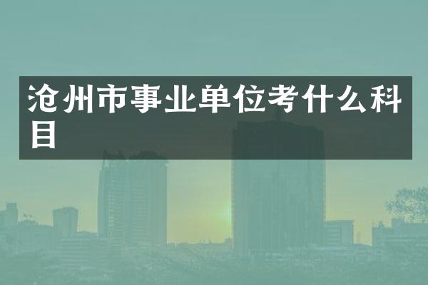 沧州市事业单位考什么科目