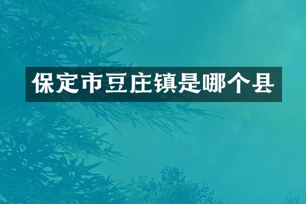 保定市豆庄镇是哪个县