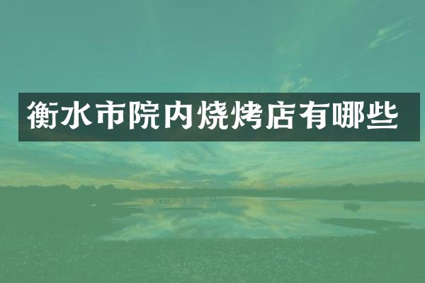 衡水市院内烧烤店有哪些