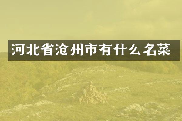 河北省沧州市有什么名菜
