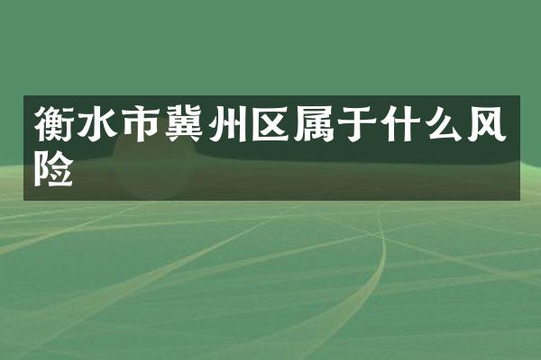 衡水市冀州区属于什么风险