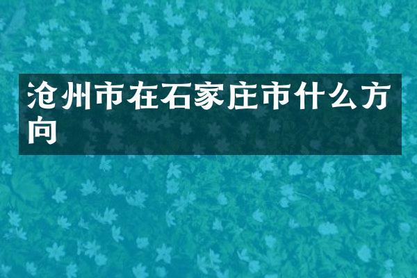 沧州市在石家庄市什么方向