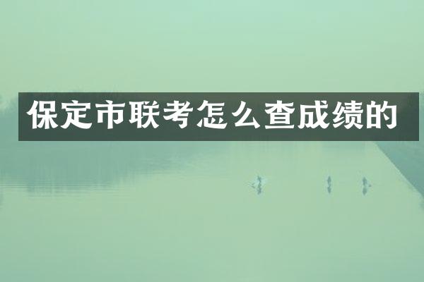 保定市联考怎么查成绩的