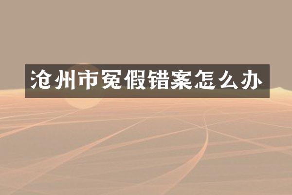 沧州市冤假错案怎么办