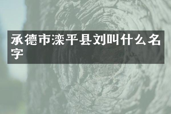 承德市滦平县刘叫什么名字