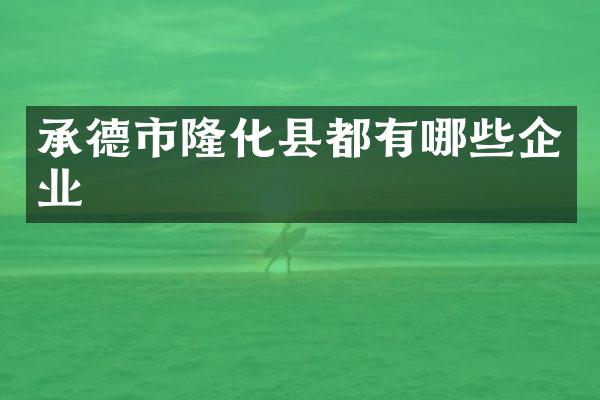 承德市隆化县都有哪些企业
