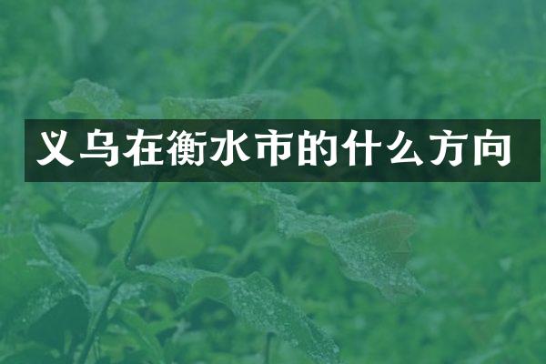 义乌在衡水市的什么方向