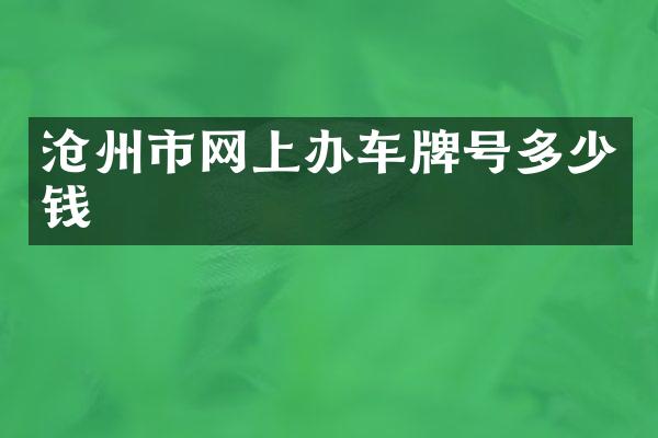 沧州市网上办车牌号多少钱