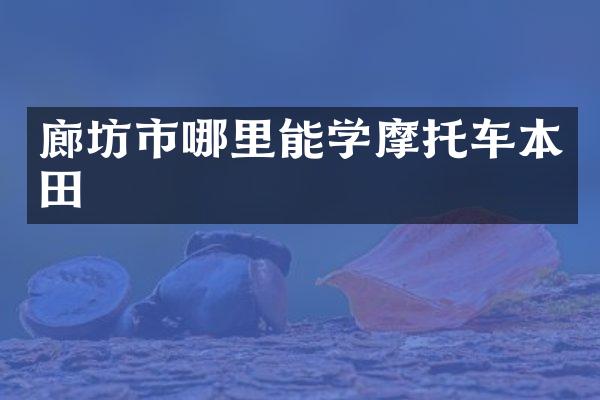 廊坊市哪里能学摩托车本田