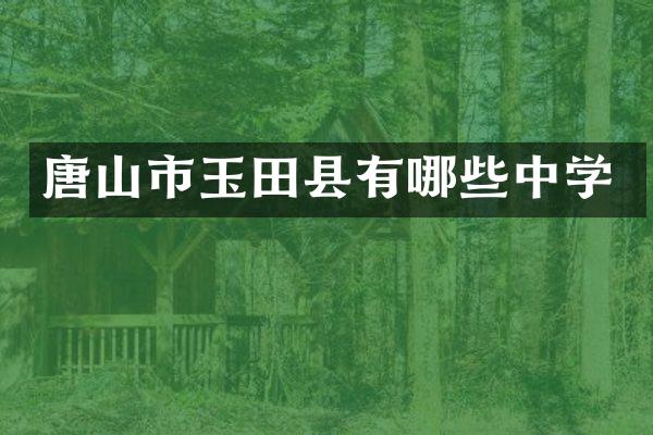 唐山市玉田县有哪些中学