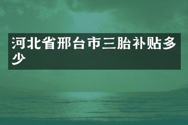 河北省邢台市三胎补贴多少