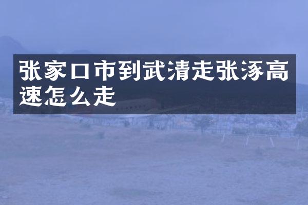 张家口市到武清走张涿高速怎么走
