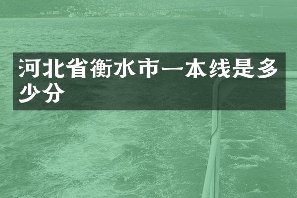 河北省衡水市一本线是多少分